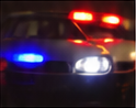 Police lights at night
